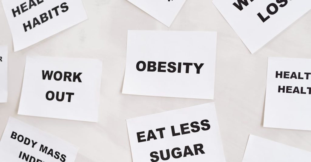 Conceptual image featuring motivational cards on health, fitness, and wellness on a white background.